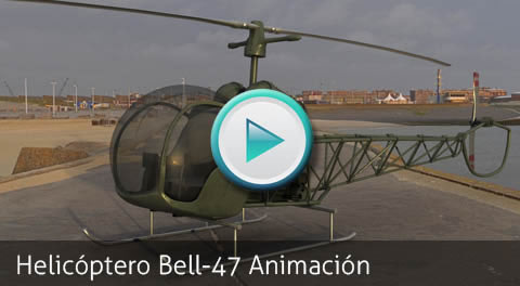 Animation Test. Helicopter Bell-47 by Bondiana 3D Models.