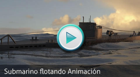 Animation Test. Floating submarine 3D by Bondiana 3D Models.